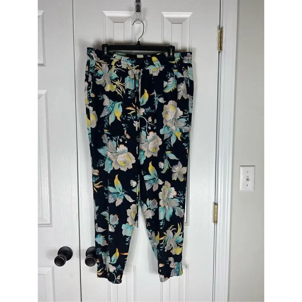 Ann Taylor Womens Floral Jogger Pants Size L